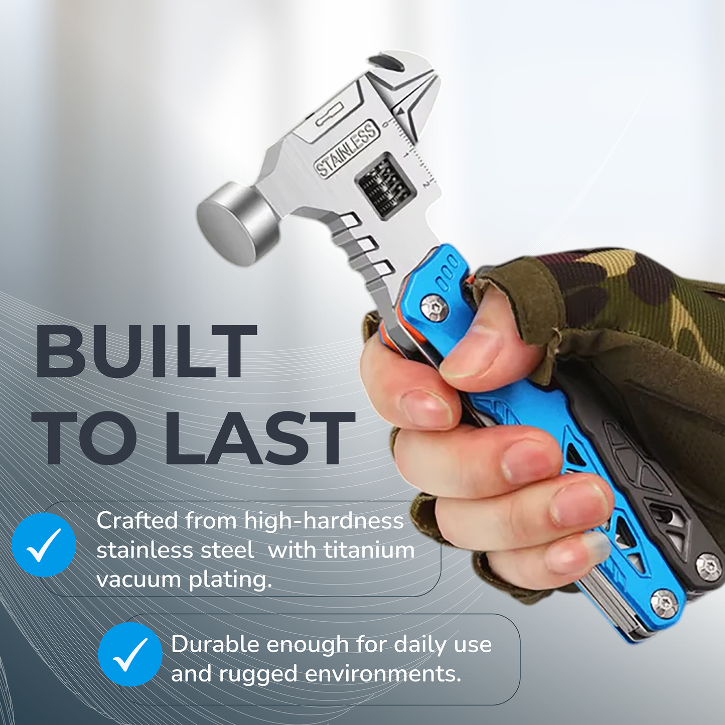 18 In 1 Multifunctional Wrench Hammer 60Tools